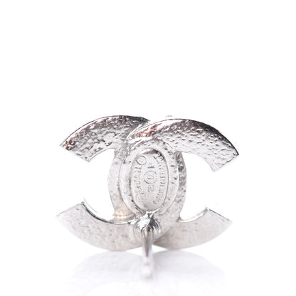 Chanel Pearl Crystal CC Earrings Silver 4 of 5