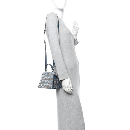 Fendi Velvet Jacquard FF Small Peekaboo I SEE U Satchel Anice 2 of 9