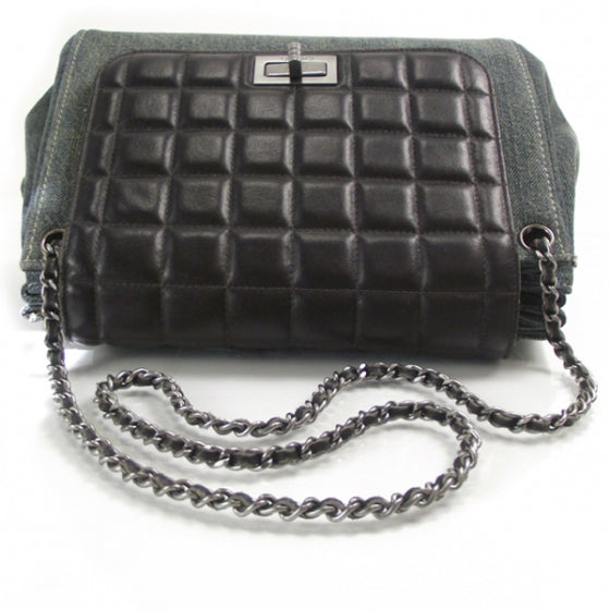 Chanel Denim Leather Square Quilted Flap Bag 4 of 11