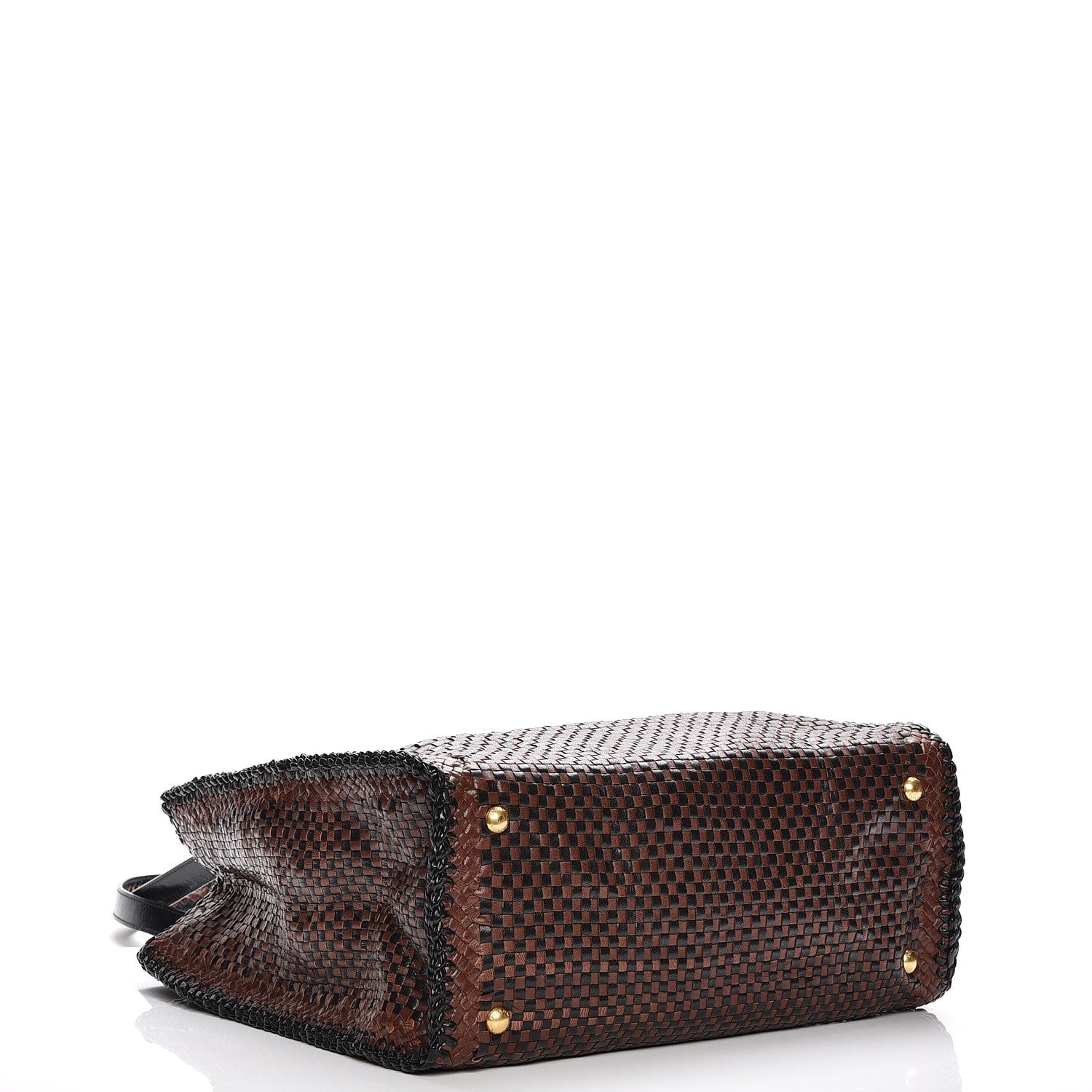 Prada Goatskin Woven Shopping Tote Cacao 4 of 7