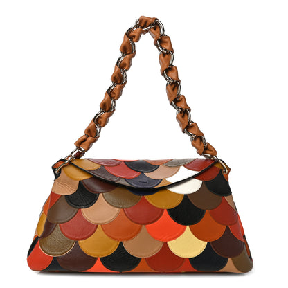 Chloe Shiny Calfskin Scalloped Patchwork Medium Juana Shoulder Bag Multicolor 1 of 9