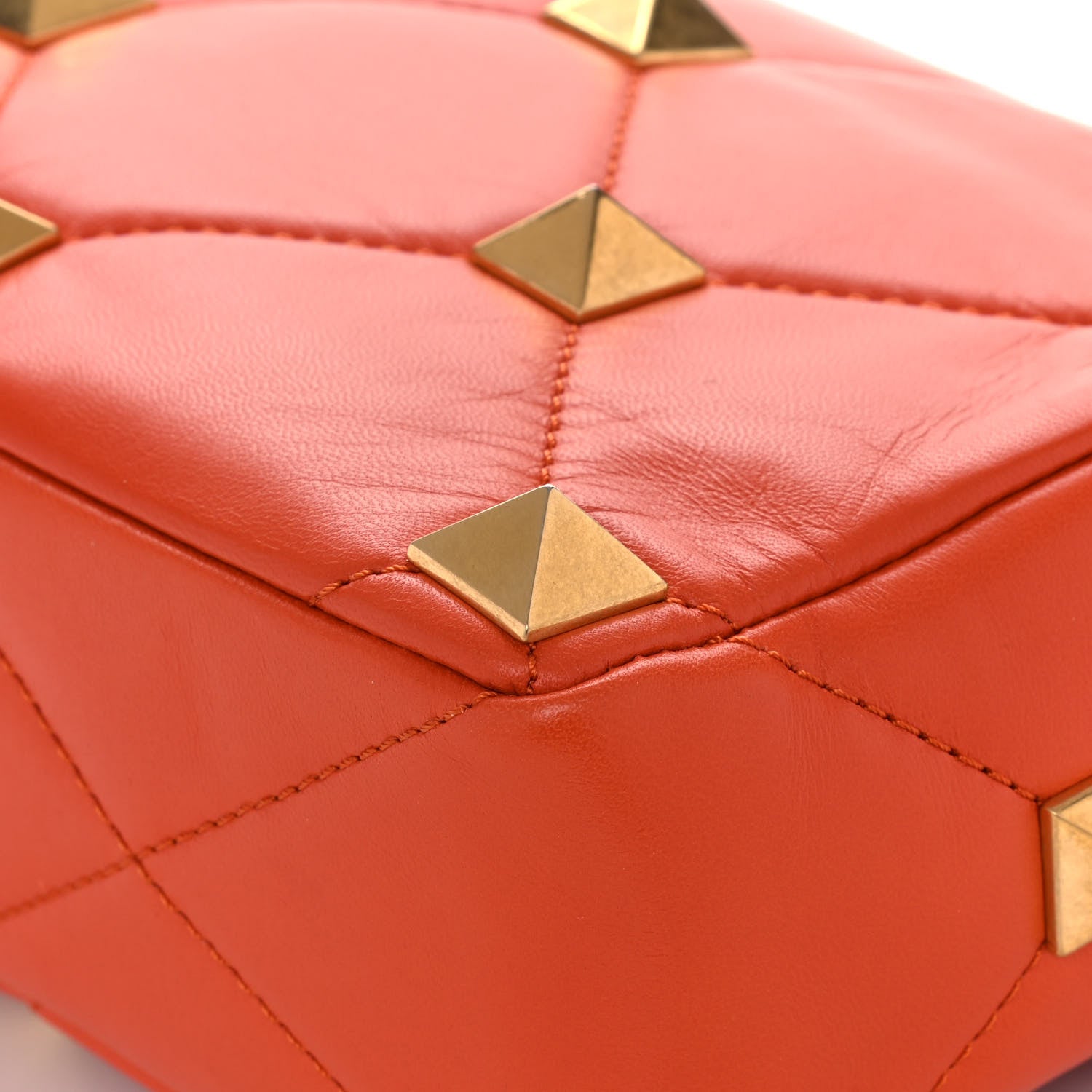 Valentino Garavani Nappa Medium Roman Stud Shoulder Bag Orange Zest 11 of 14