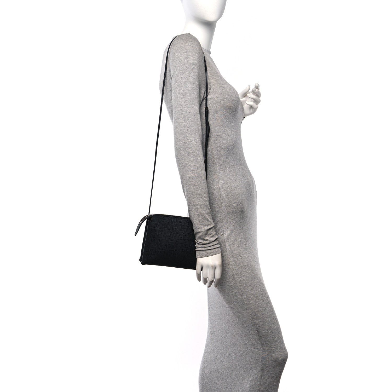 The Row Matte Grained Calfskin Mini Nu Twin Bag Black 2 of 9