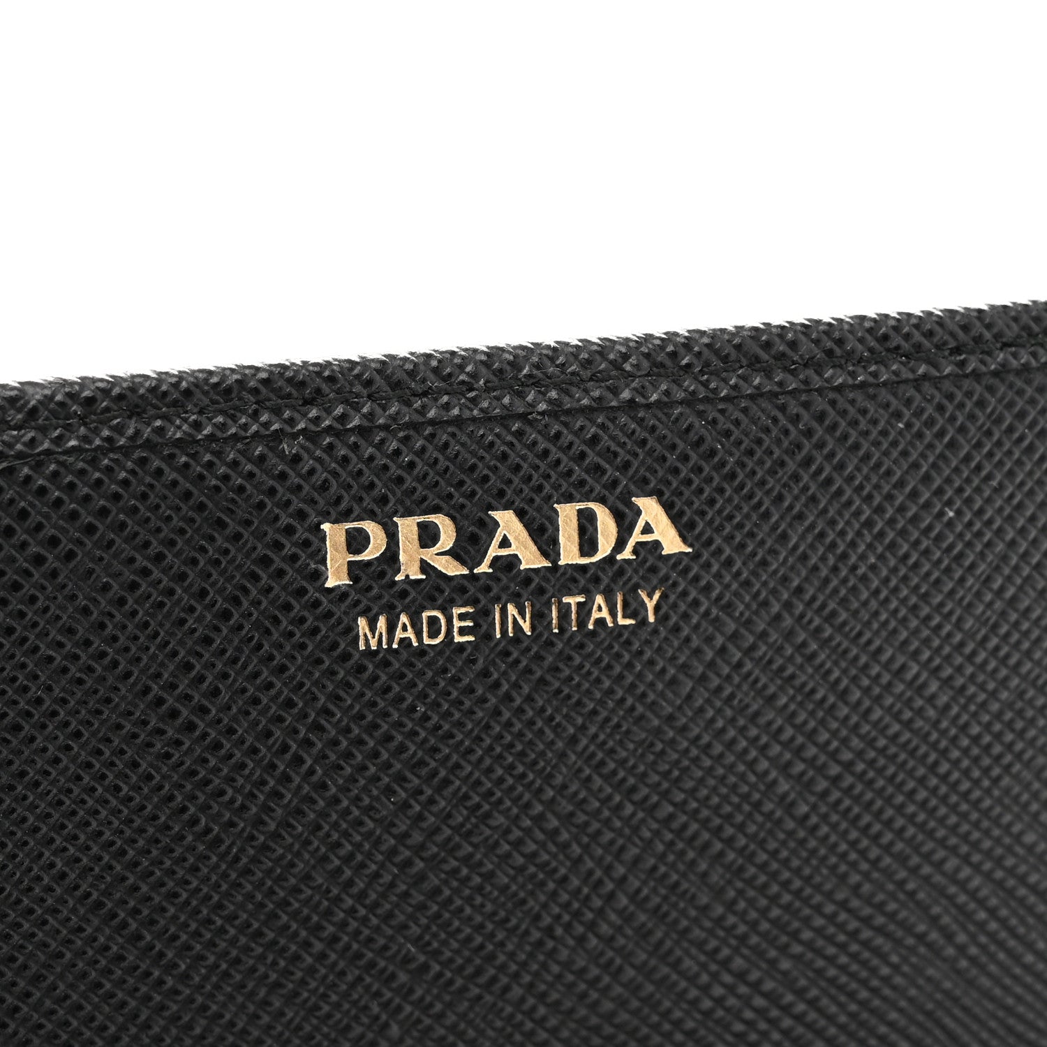 Prada Saffiano Metal Oro Chain Wallet Black 6 of 11