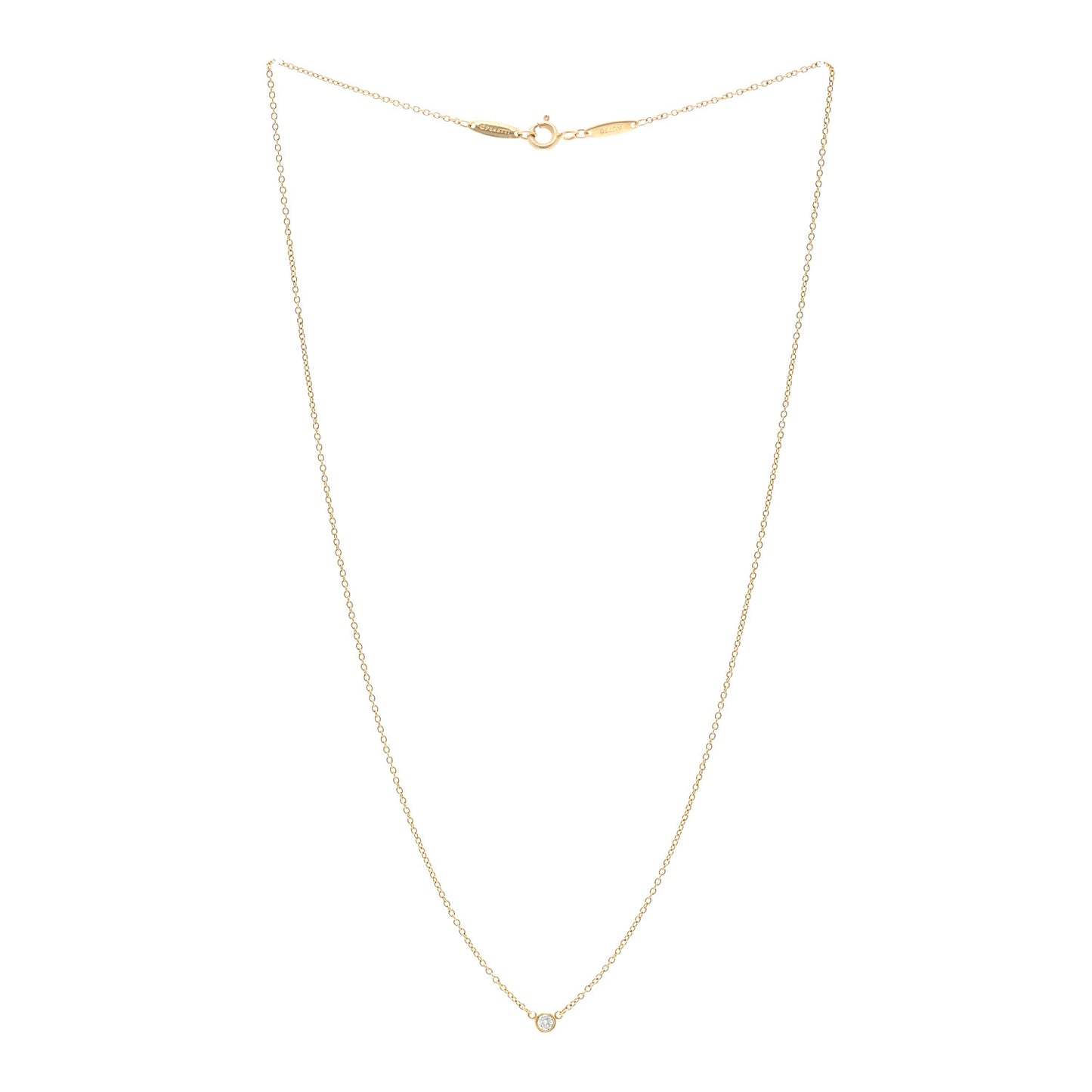 18K Yellow Gold Diamond .05ct Elsa Peretti Diamonds by the Yard Pendant Necklace