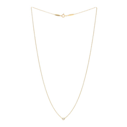 Tiffany 18K Yellow Gold Diamond .05ct Elsa Peretti Diamonds by the Yard Pendant Necklace 3 of 5
