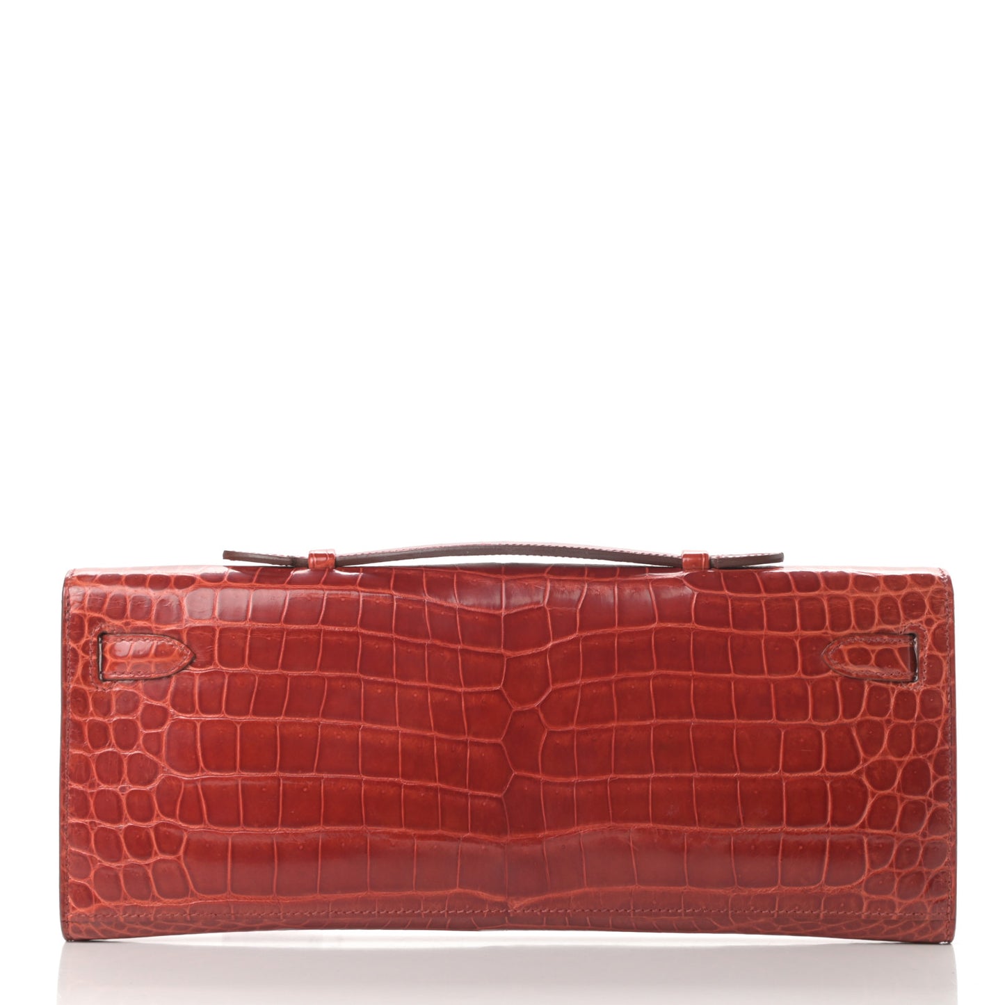 Shiny Porosus Crocodile Kelly Cut Pochette Sanguine