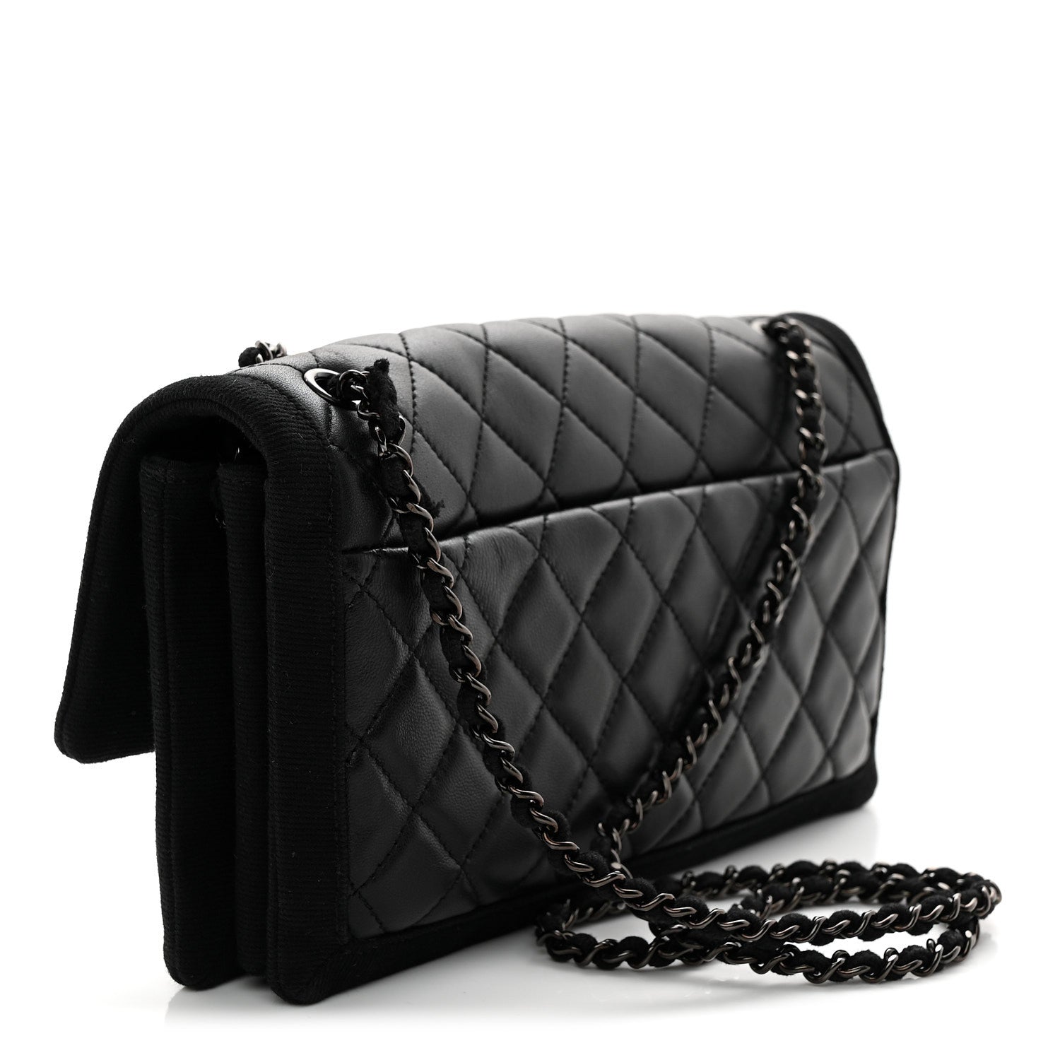 Chanel Lambskin Grosgrain Quilted Flap Black 3 of 11