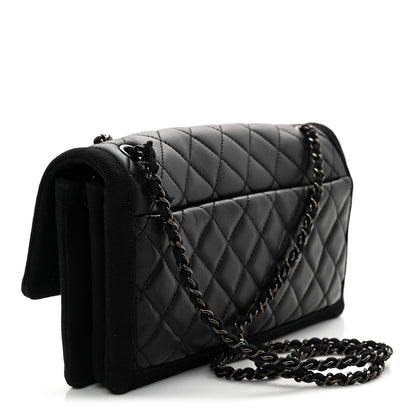 Chanel Lambskin Grosgrain Quilted Flap Black 3 of 11
