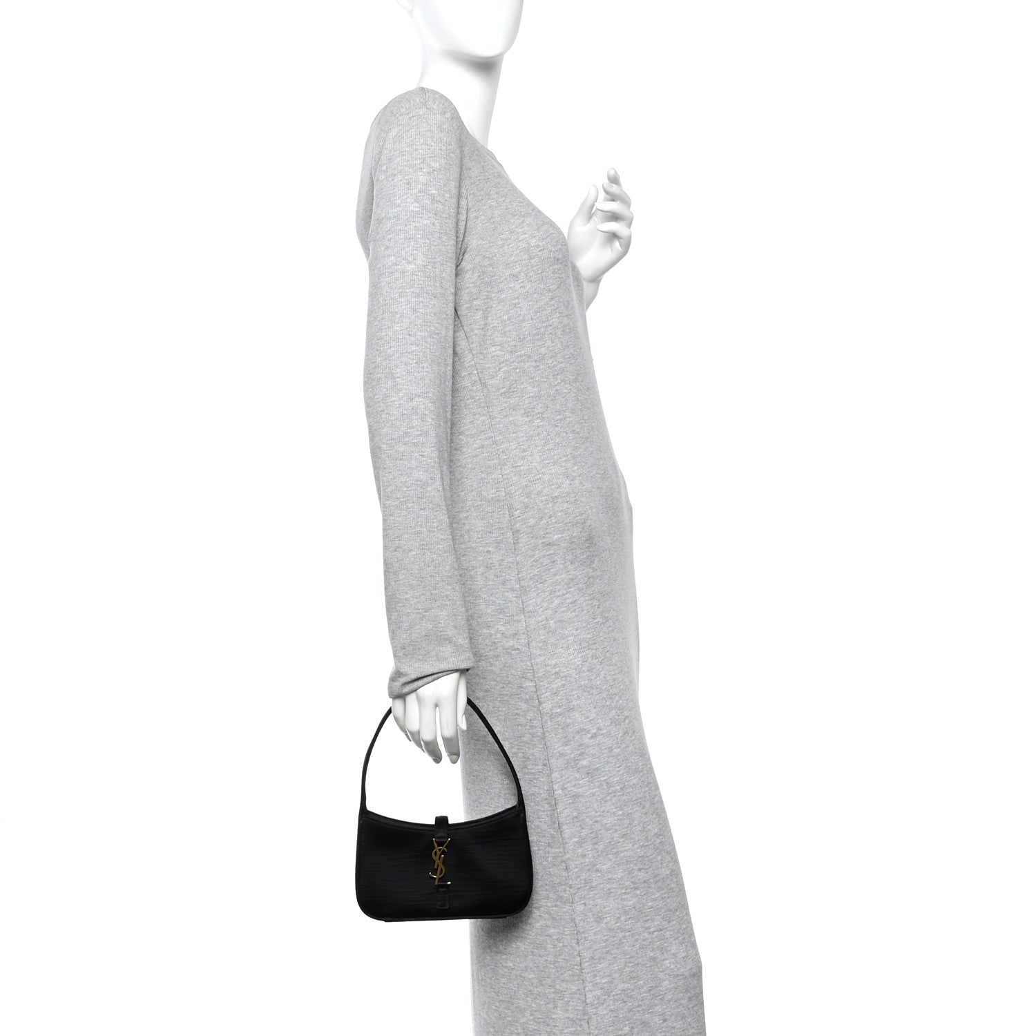 Saint Laurent Satin Le 5 A 7 Mini Hobo Black 2 of 10