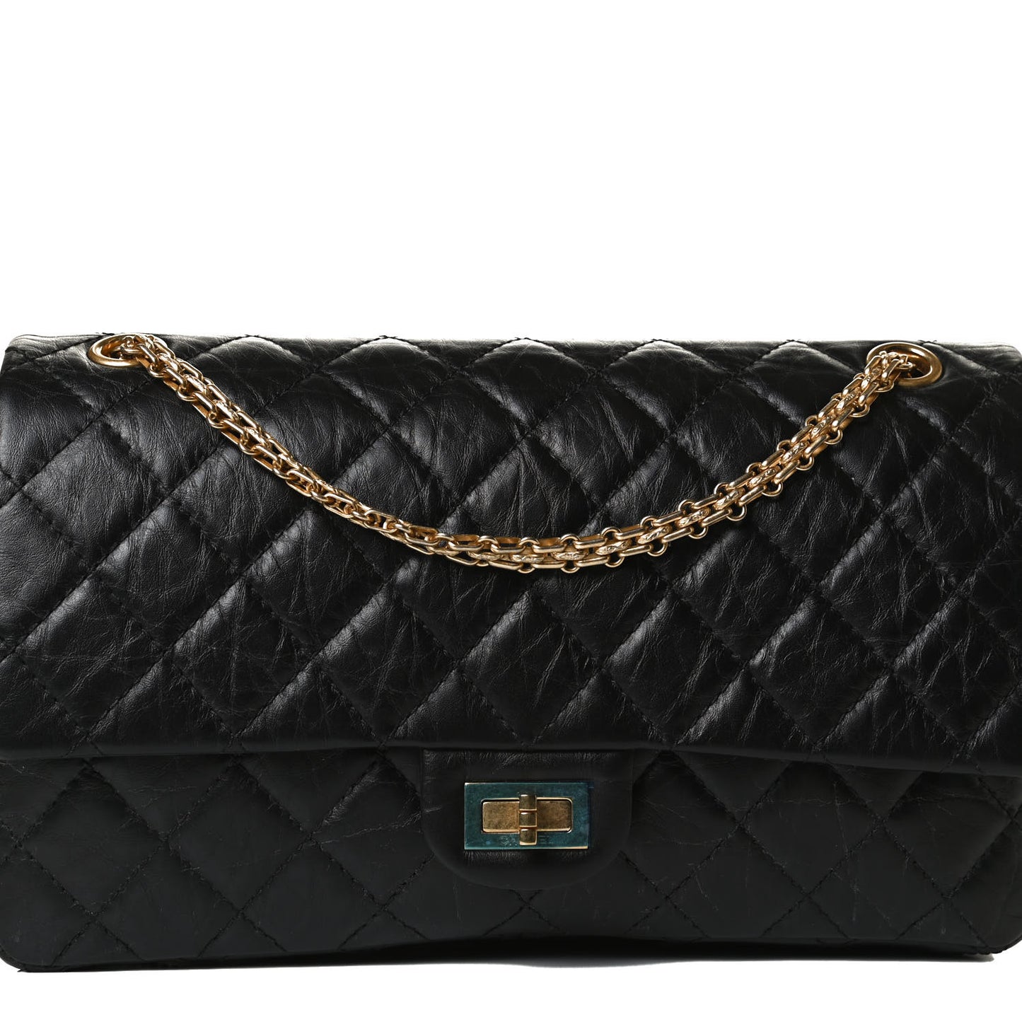 Aged Calfskin Quilted 2.55 Reissue 226 Flap Black
