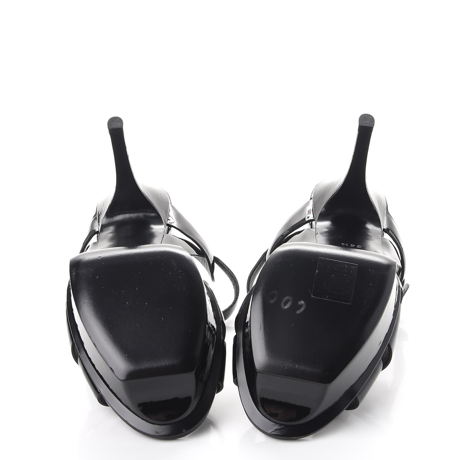 Saint Laurent Patent Tribute 105 Platform Sandals 36.5 Black 5 of 9