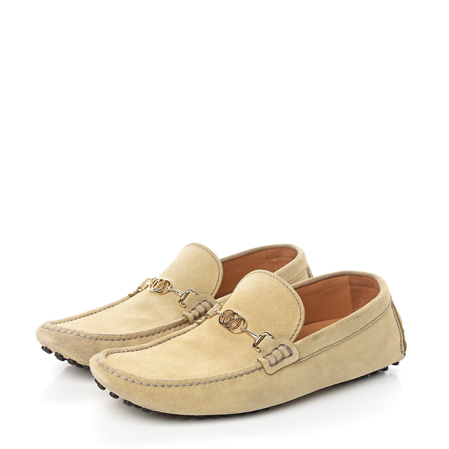 Suede Calfskin LV Porto Vecchio Moccasin Loafers 6.5 Beige