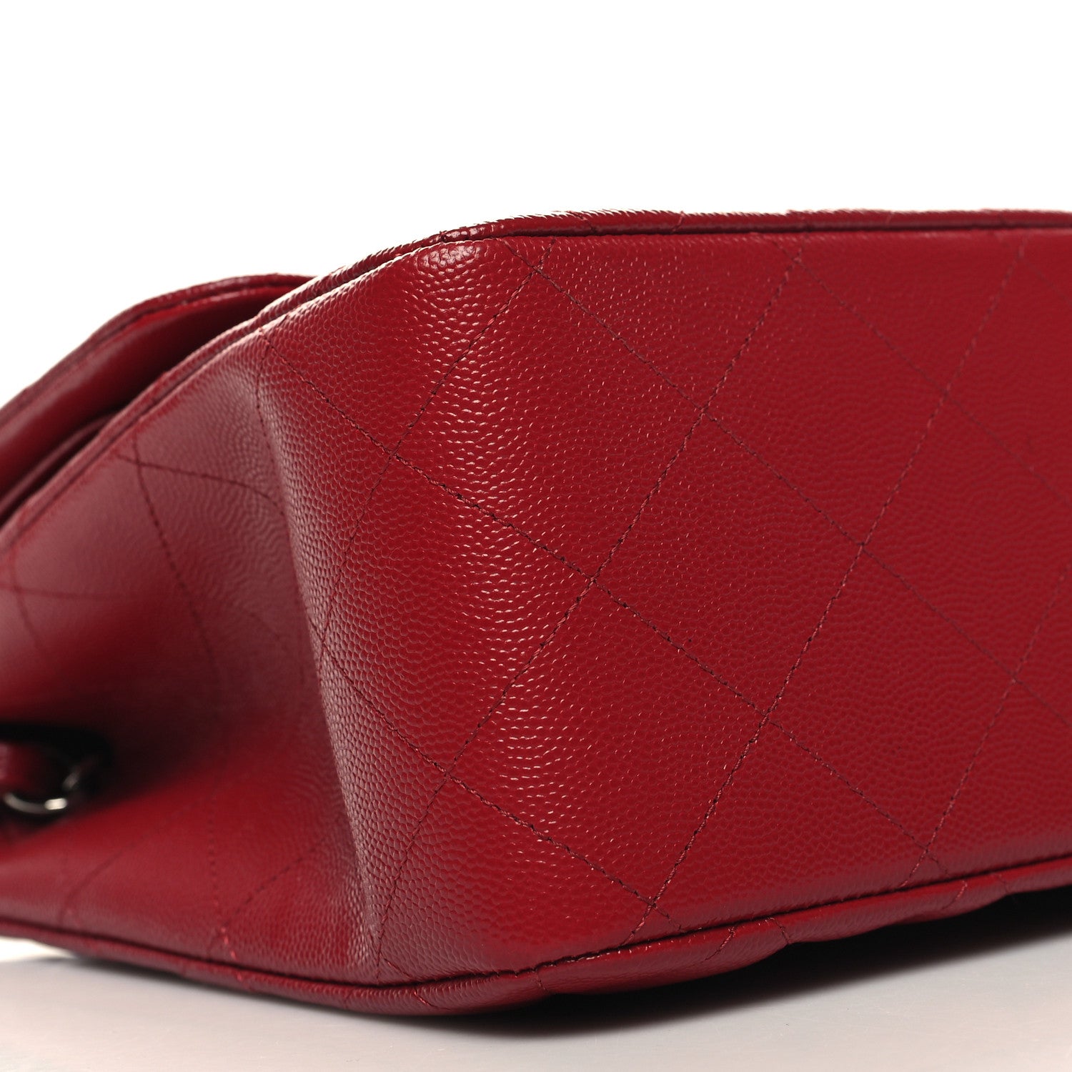 Chanel Caviar Quilted Jumbo Double Flap Red 9 of 11