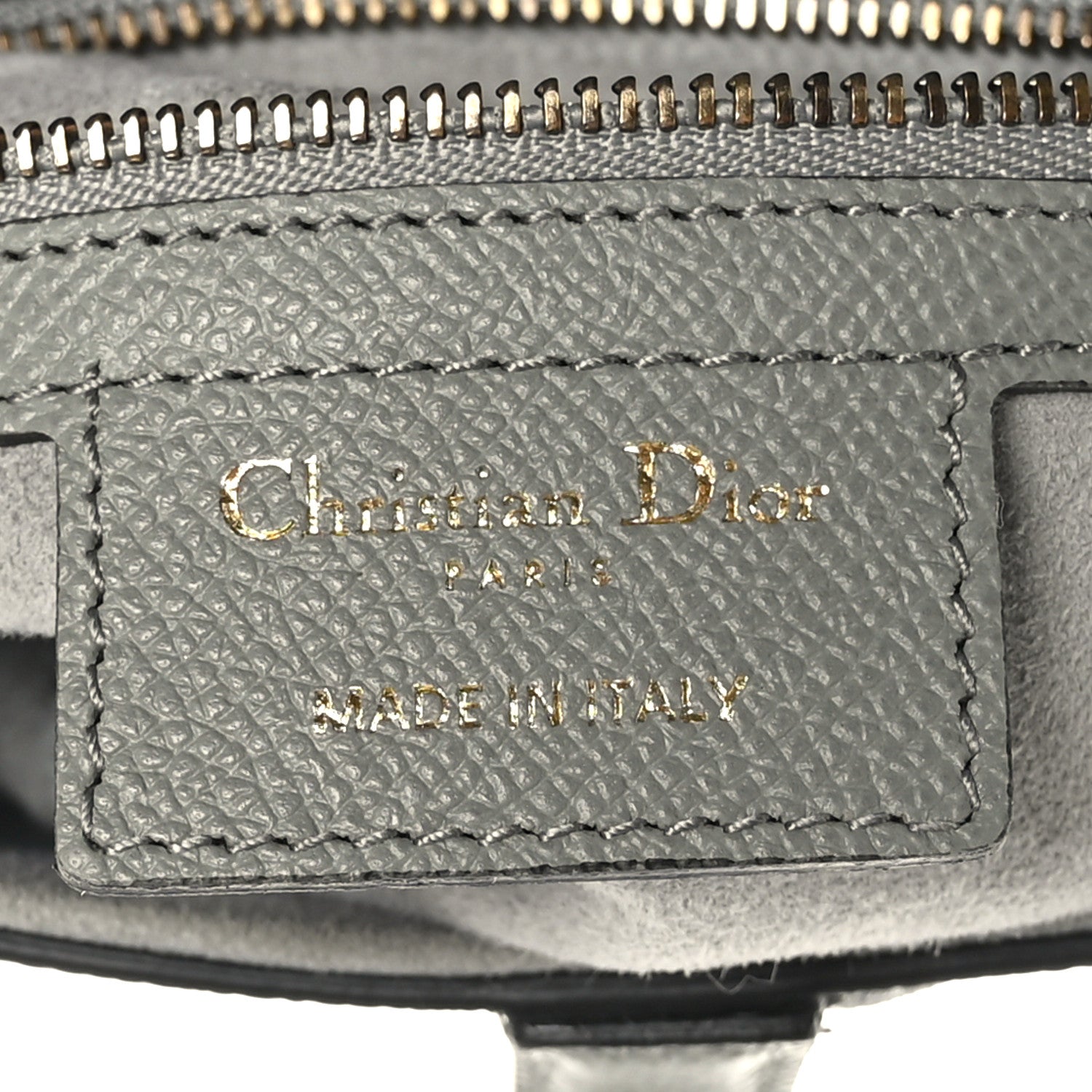 Christian Dior Grained Calfskin Saddle Bag Grey 6 of 9