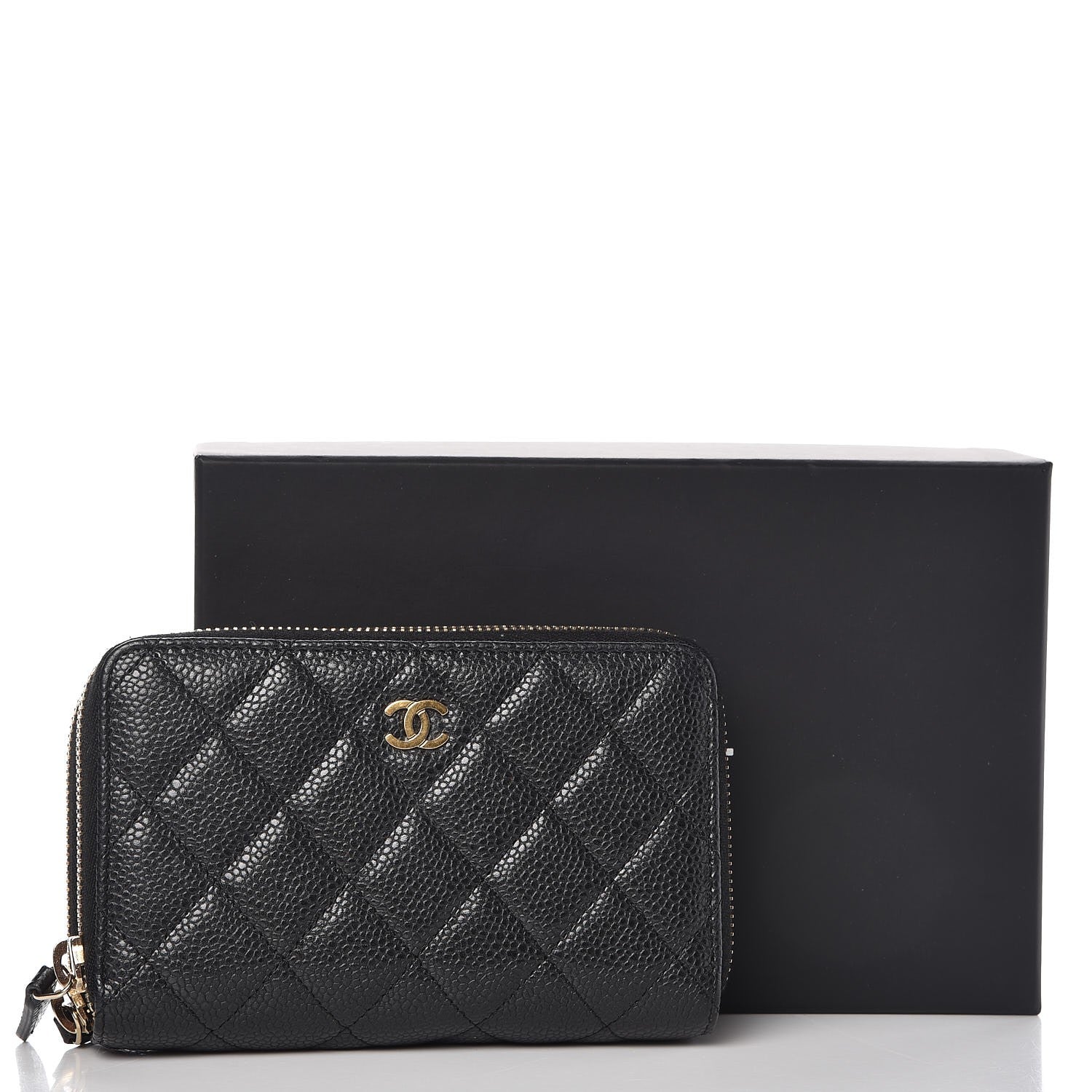 Chanel Caviar Quilted Large Gusset Double Zip Around Wallet Black 10 of 10
