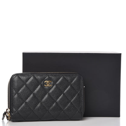 Chanel Caviar Quilted Large Gusset Double Zip Around Wallet Black 10 of 10