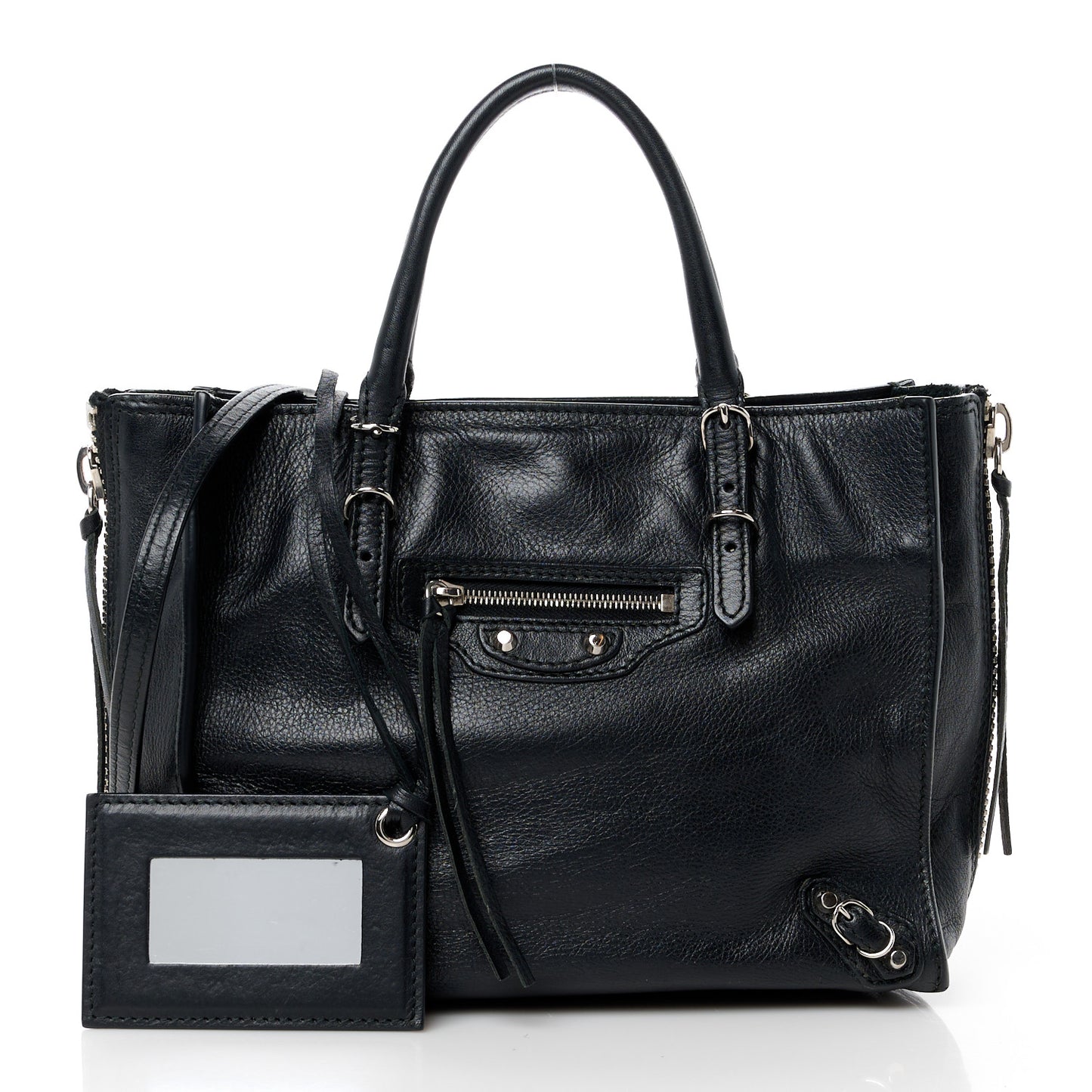 Calfskin Papier Mini A4 Zip Around Tote Black