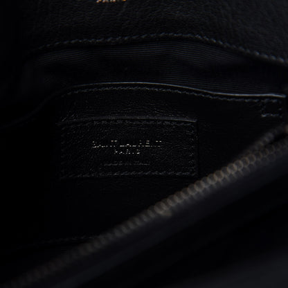 Saint Laurent Sheepskin Matelasse Chevron Monogram Medium College Bag Black 5 of 9