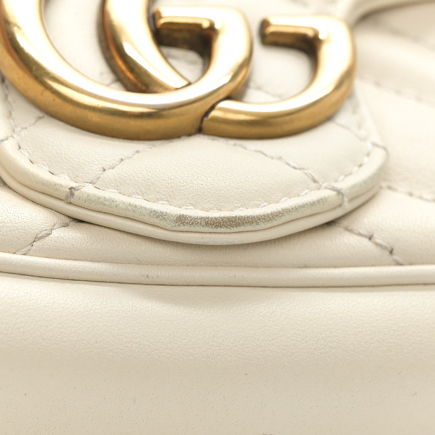 Gucci Calfskin Matelasse Super Mini GG Marmont Shoulder Bag White 11 of 11