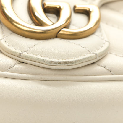 Gucci Calfskin Matelasse Super Mini GG Marmont Shoulder Bag White 11 of 11
