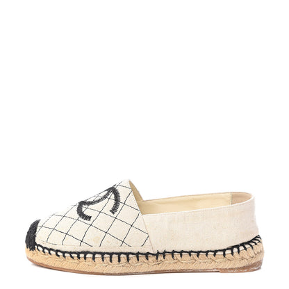 Chanel Fabric Biarritz CC Espadrilles 36 Beige Black 1 of 10