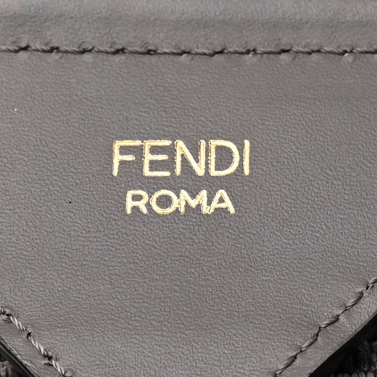 Fendi Ribbon Vitello King Logo Embossed Gingham Woven Adjustable Strap You Moon Ghiaia 5 of 7