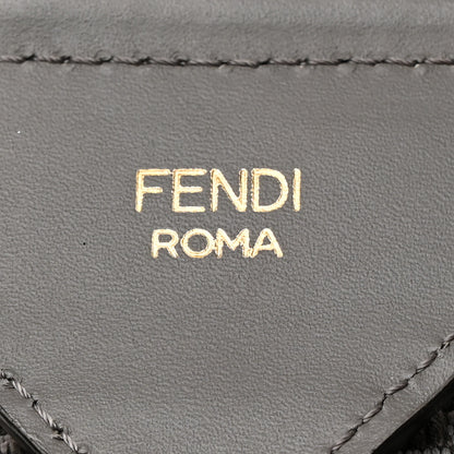 Fendi Ribbon Vitello King Logo Embossed Gingham Woven Adjustable Strap You Moon Ghiaia 5 of 7