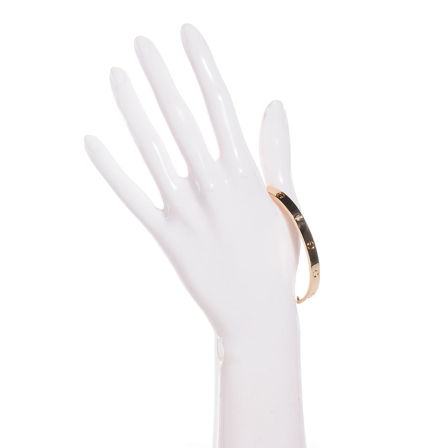 18K Yellow Gold 4 Diamond LOVE Bracelet 19