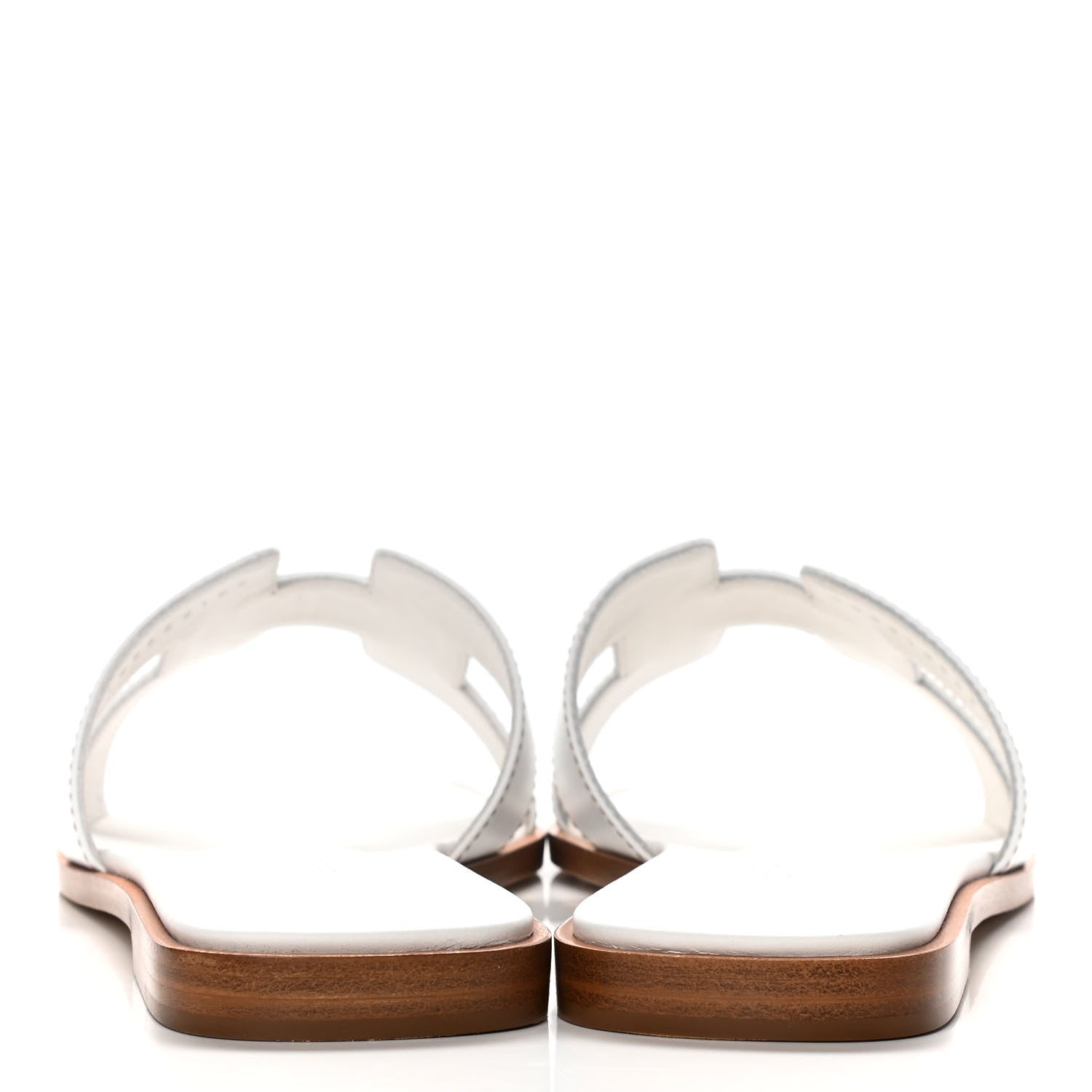 Hermes Box Calfskin Oran Sandals 37 White 6 of 11