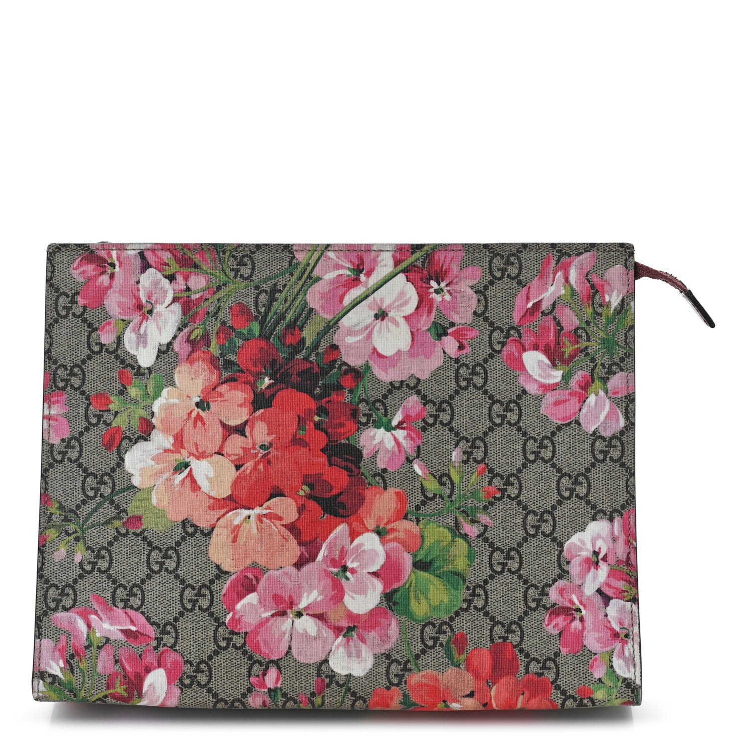 Gucci GG Supreme Monogram Blooms Large Cosmetic Case Beige Multicolor Dry Rose 1 of 10