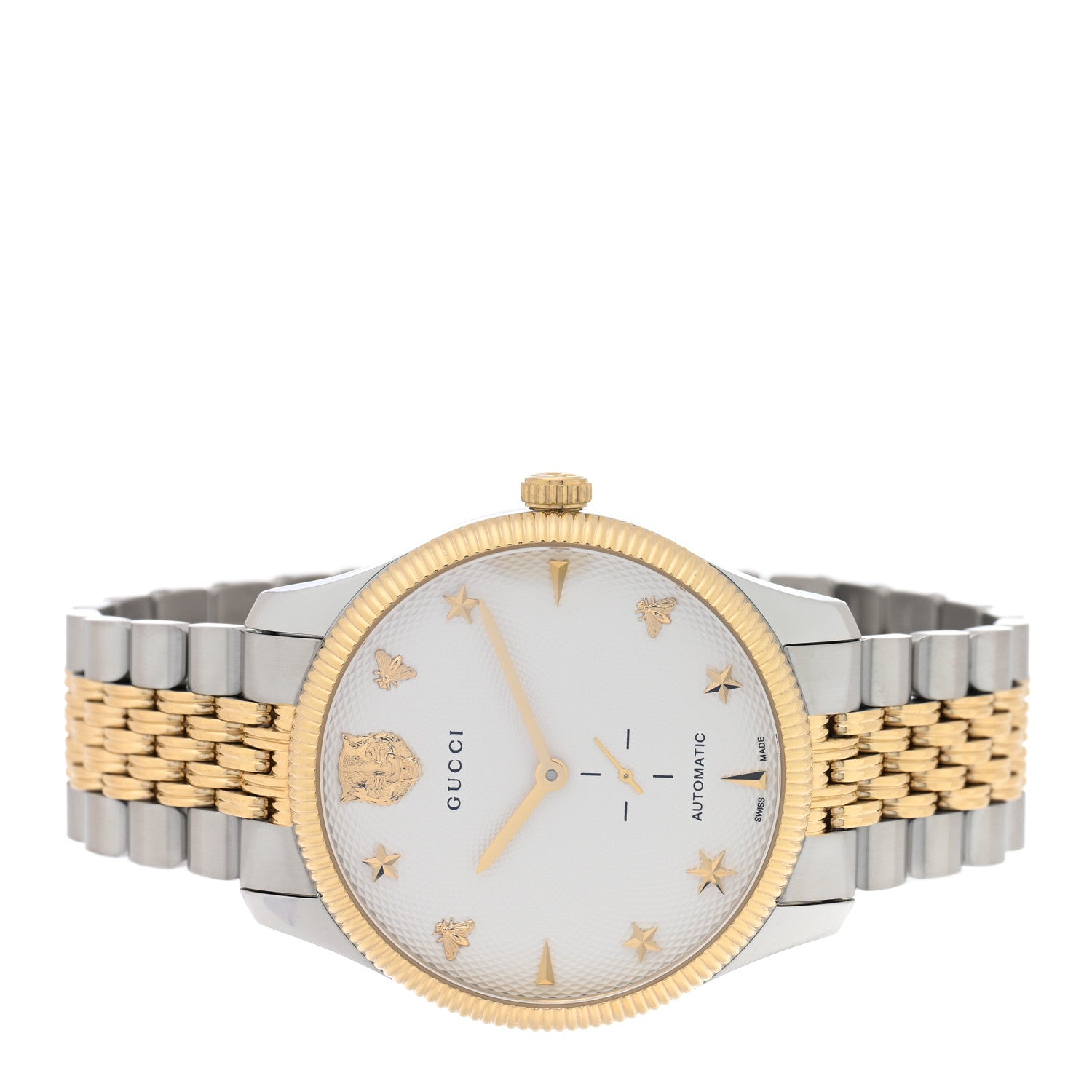 Gucci Stainless Steel 40mm G-Timeless Two Tone Charm Automatic Watch 2 of 4