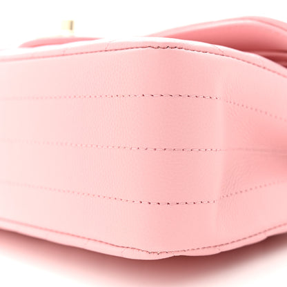 Chanel Caviar Chevron Quilted Small Double Flap Pink 9 of 9