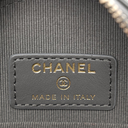 Chanel Lambskin Quilted Chanel 19 Round Clutch With Chain Grey 6 of 10