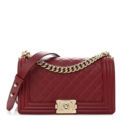 Chanel Caviar Quilted Medium Boy Flap Dark Red 1 of 11