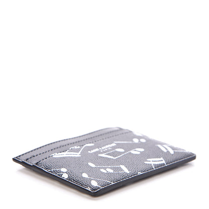 Saint Laurent Grain De Poudre Musical Notes Credit Card Case Black 4 of 8