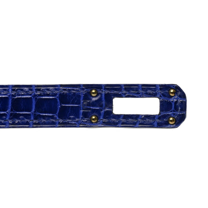 Hermes Shiny Alligator Kelly Longue Wallet Bleu Electrique 8 of 13