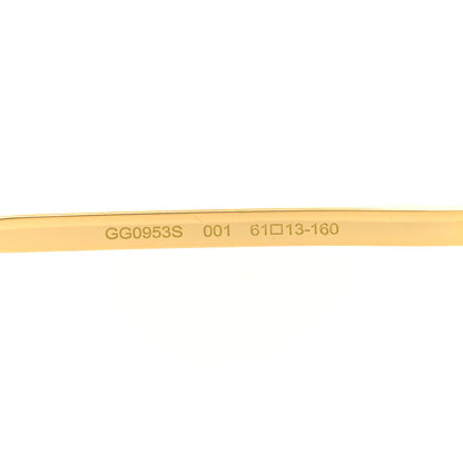 Gucci Aviator Sunglasses GG0953S Gold Light Blue 6 of 9