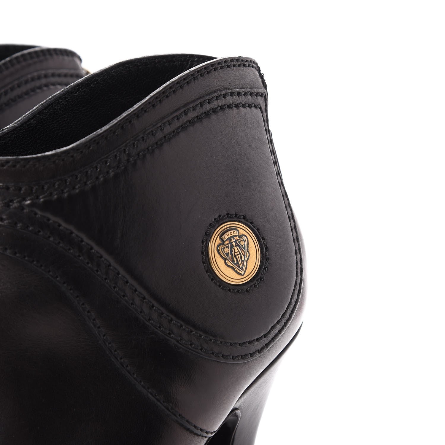 Gucci Calfskin Diane Ankle Zip Boot 4.5 Nero Black 10 of 12