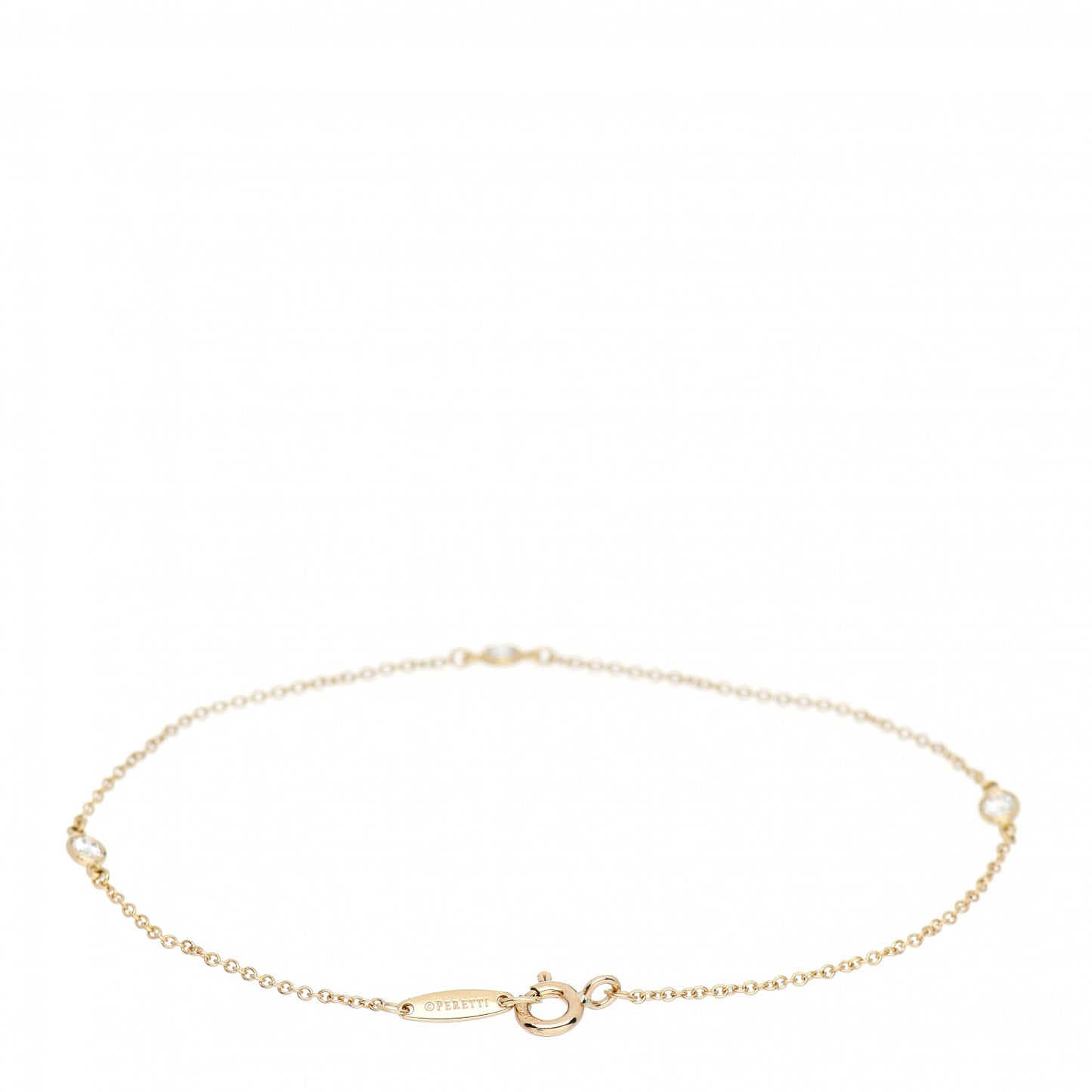 18K Yellow Gold Diamond .15ctw Elsa Peretti Diamonds by the Yard Station Bracelet
