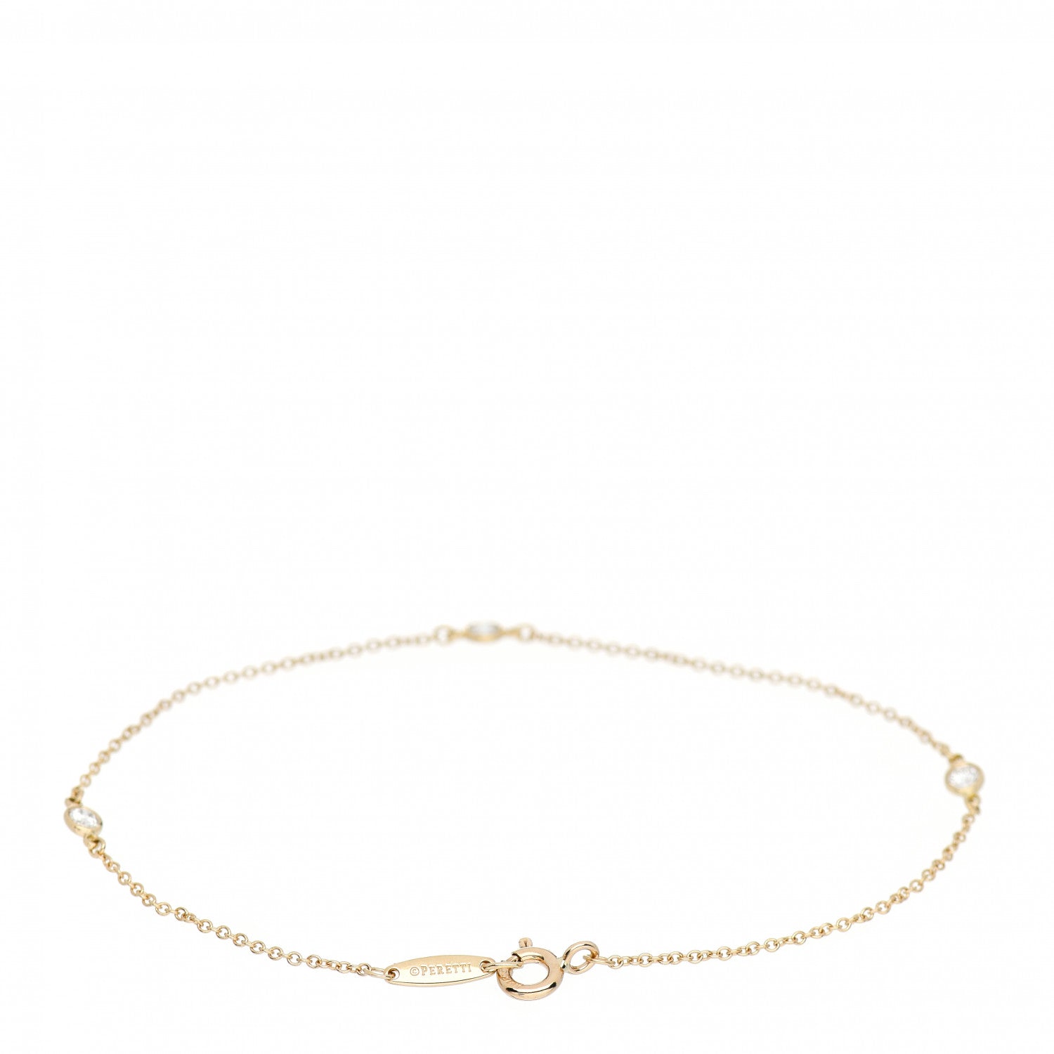 Tiffany 18K Yellow Gold Diamond .15ctw Elsa Peretti Diamonds by the Yard Station Bracelet 3 of 5