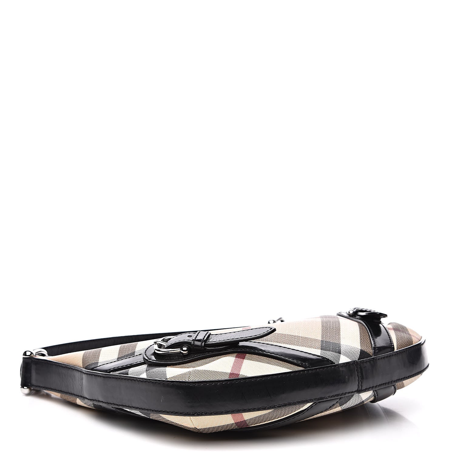 Burberry Supernova Check Buckle Hobo Black 4 of 18