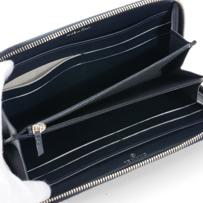 Chanel Caviar Quilted Zip Around Wallet Navy 4 of 8