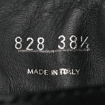 Prada Vitello Lux Nylon Metal Triangle Logo Monolith Pouch Pocket 55mm Tall Combat Boots 38.5 Black 10 of 12