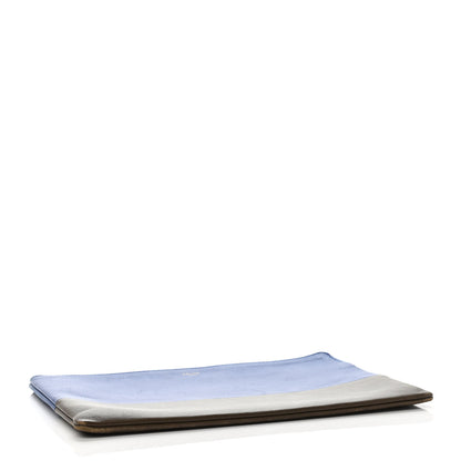 Celine Lambskin Bi-Color Solo Clutch Pouch Royal Blue Brown 3 of 4