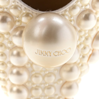 Jimmy Choo Pearl Satin Sabine Flats 39 White 8 of 8