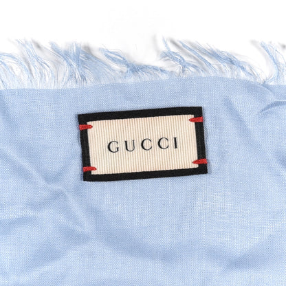 Gucci Silk GG Wallpaper Print Square Scarf Blue 5 of 5