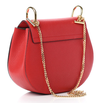 Chloe Grained Lambskin Drew Shoulder Bag Plaid Red 3 of 8