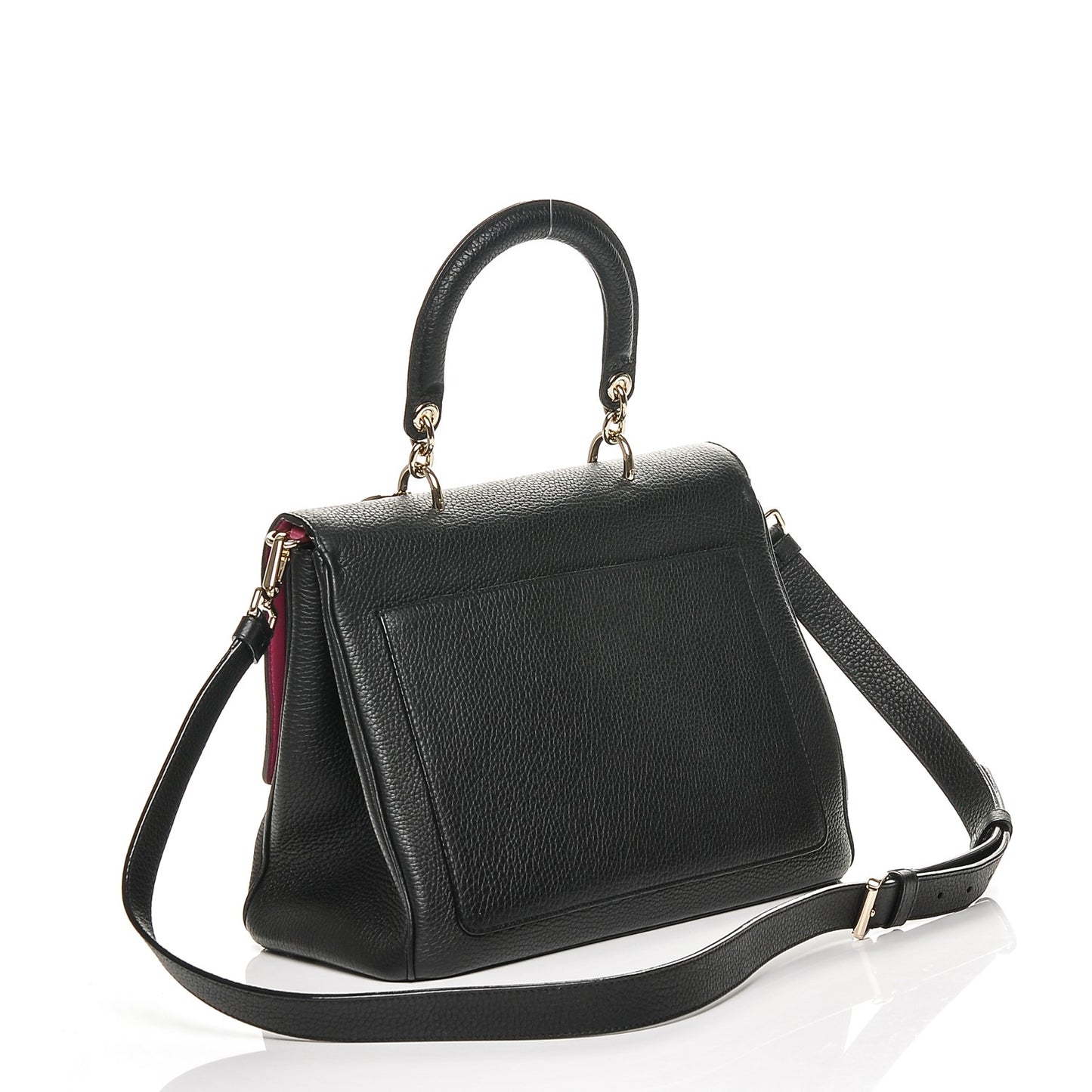 Bullcalf Medium Be Dior Flap Black Fraise