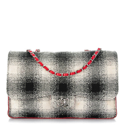 Chanel Tweed Jumbo Single Flap Ecru Red 1 of 9